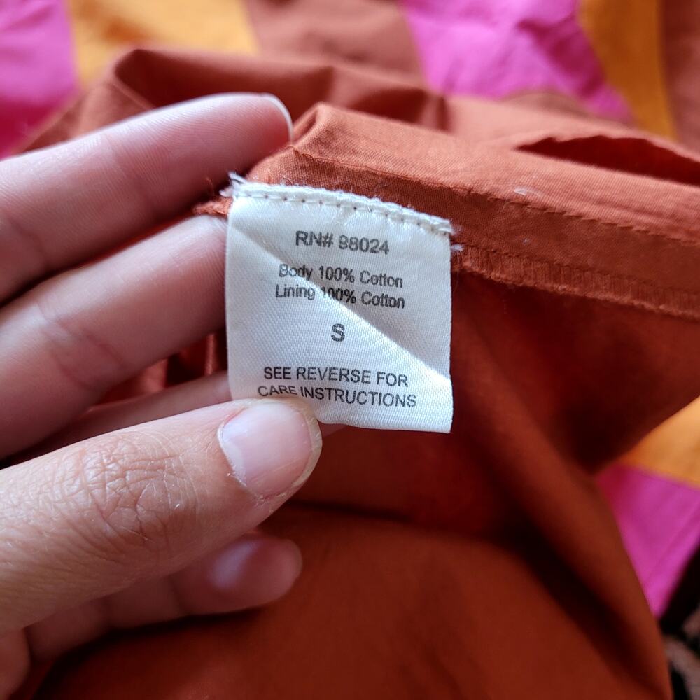 Anthropologie Love the Label Chevron Midi Dress with Ruffle Block Pattern Sz S - Picture 4 of 5